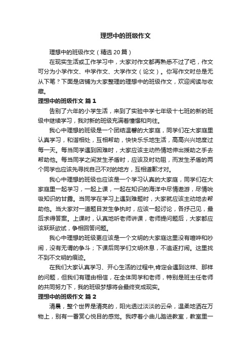 理想中的班级作文