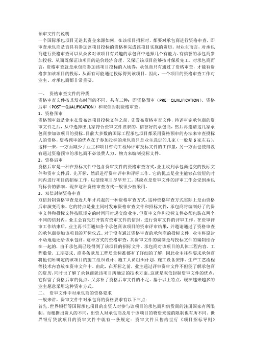 预审文件的说明