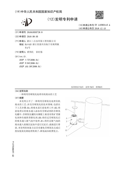 一种利用芬顿氧化处理有机废水的工艺[发明专利]