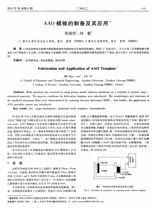 AAO模板的制备及其应用