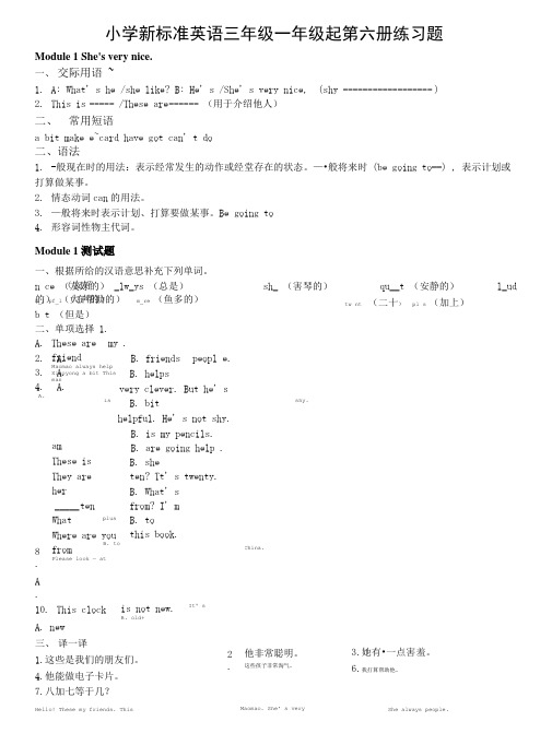 小学新标准第6册练习题_测试题.doc