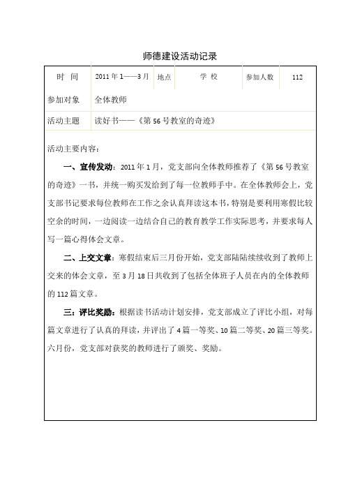 师德建设活动记录