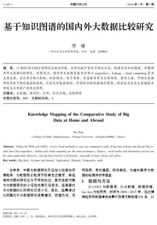 基于知识图谱的国内外大数据比较研究