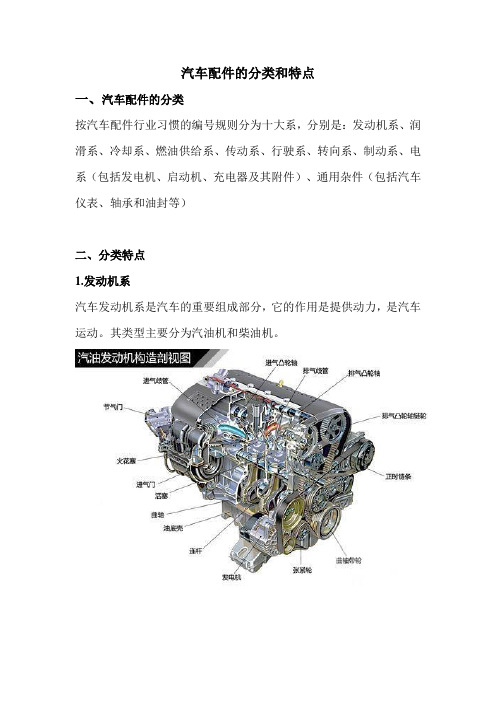 1.汽车配件的分类和特点