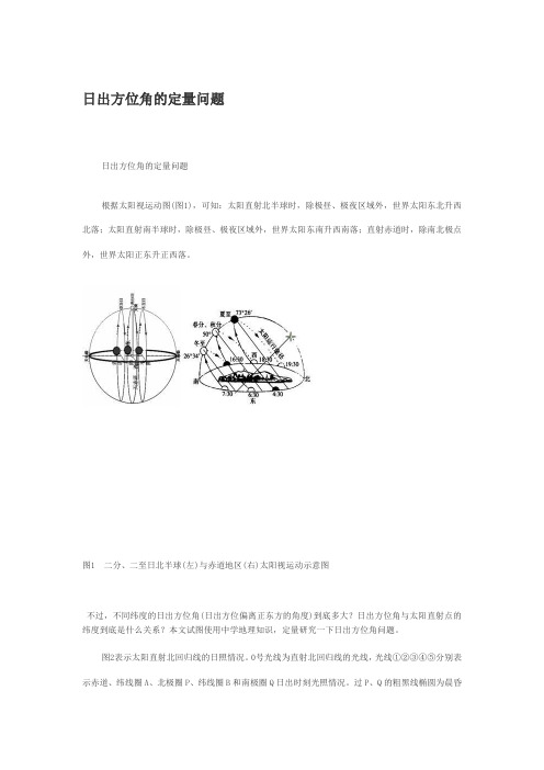 日出方位角的定量问题