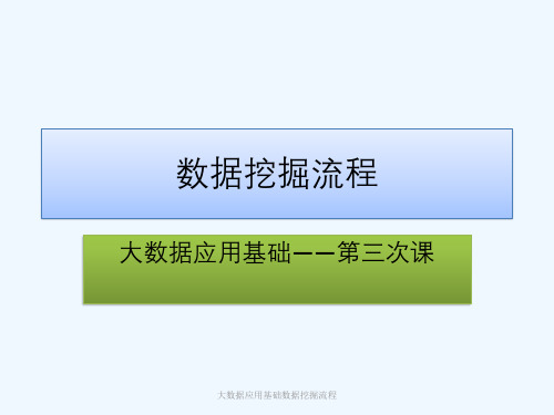 大数据应用基础数据挖掘流程