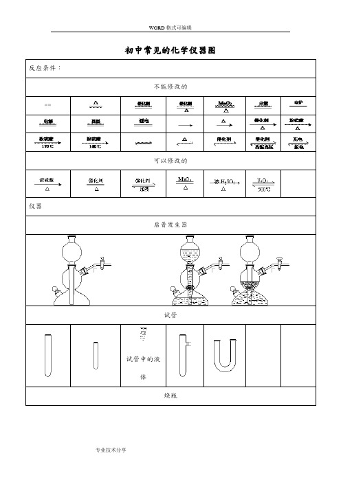 初中常见的化学仪器图