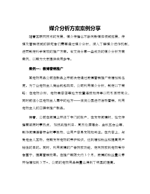 媒介分析方案案例分享