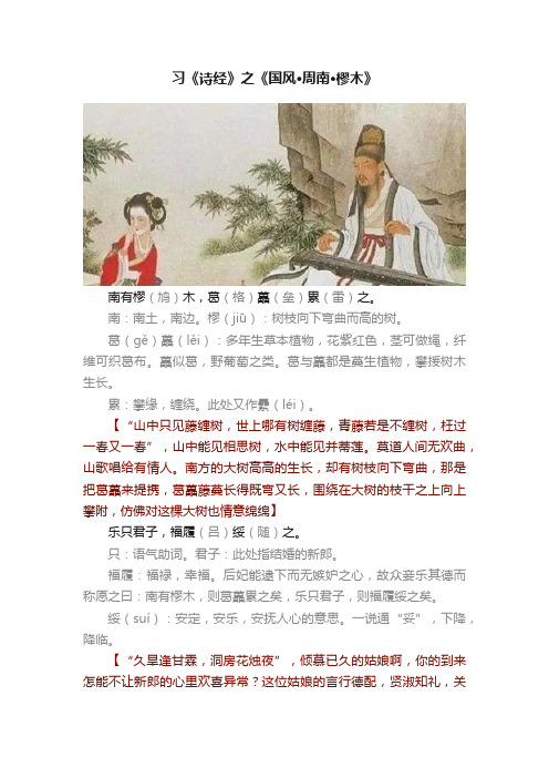 习《诗经》之《国风·周南·樛木》