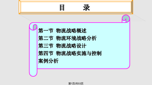 物流系统规划及其分析设计物流战略规划PPT课件