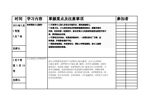 儿科小讲课