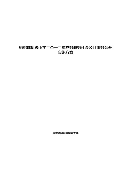 骆中学党务政务公开工作实施方案