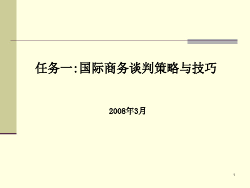 国商务际谈判策略与技巧PPT