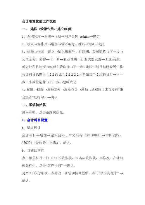 会计电算化的基本操作流程
