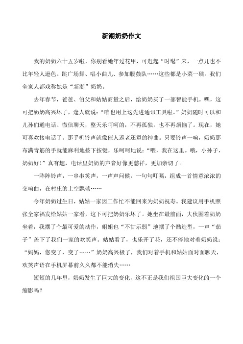 新潮奶奶作文