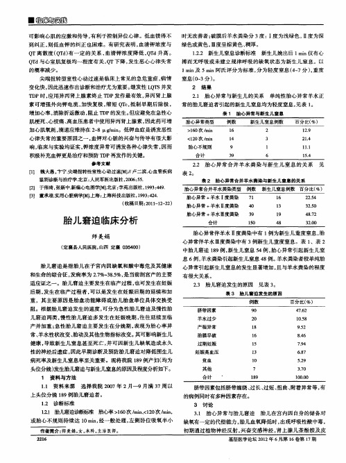 胎儿窘迫临床分析