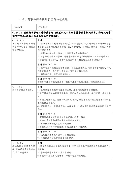 药事和药物使用管理与持续改进