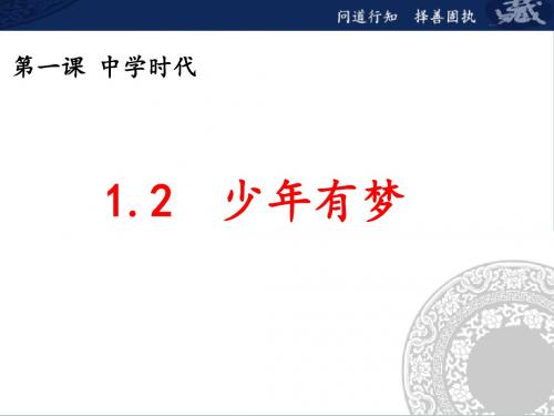 部编版 道德与法治 七年级上1.2少年有梦