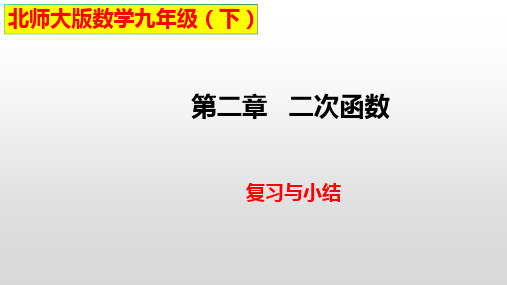 北师大版数学九年级下册第二章二次函数复习与小结(共21张)