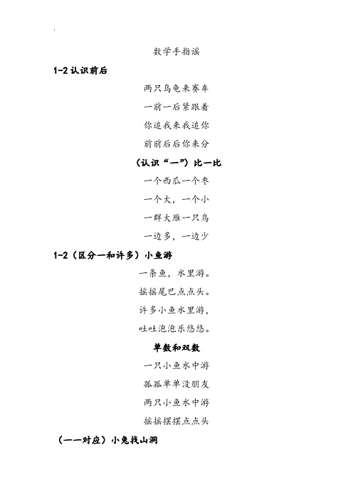 数学手指谣1