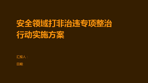 安全领域打非治违专项整治行动实施方案