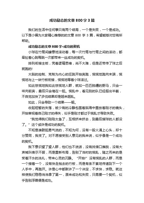 成功励志的文章800字3篇