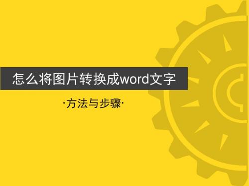 怎么将图片转换成word文字