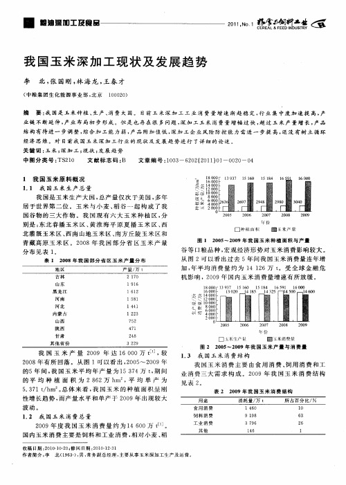 我国玉米深加工现状及发展趋势