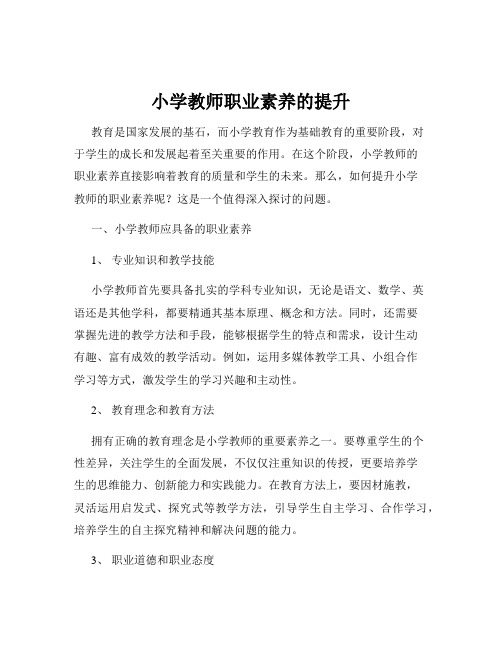 小学教师职业素养的提升