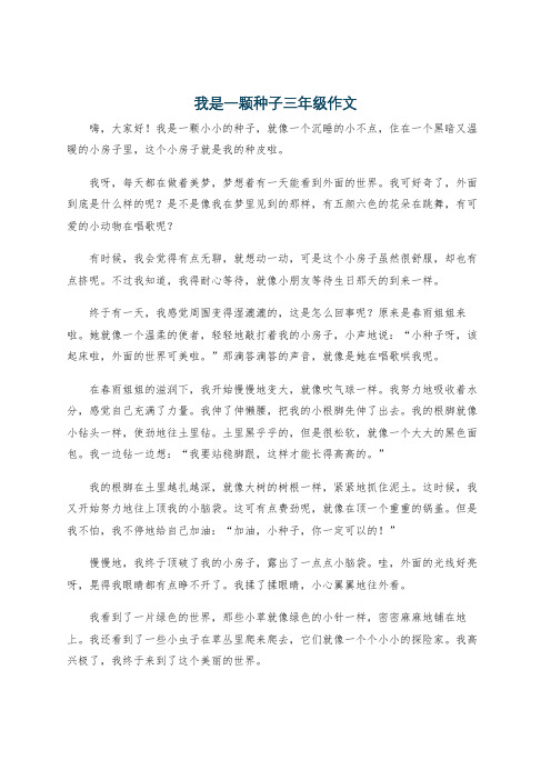 我是一颗种子三年级作文