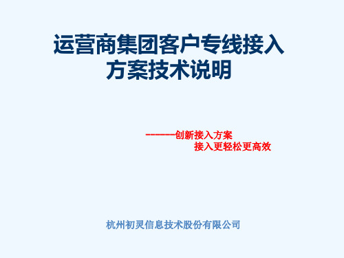 运营商集团客户专线接入方案技术说明