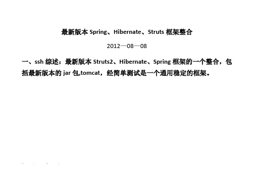 最新版Hibernate-struts-spring框架整合