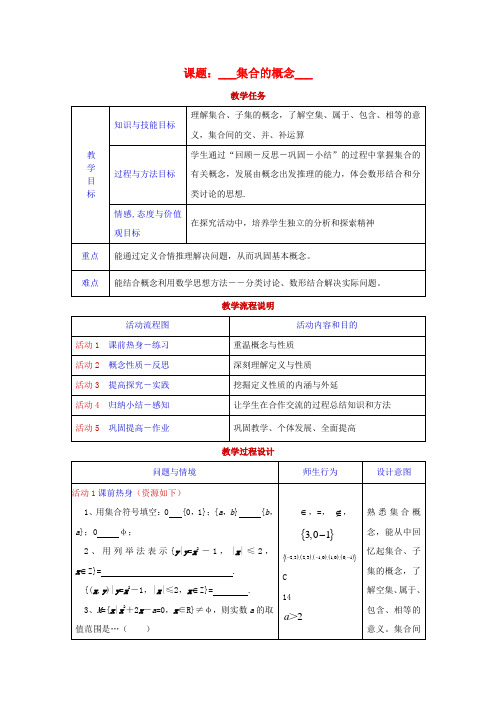 高中数学上册 1.1《集合及其表示方法》教案(1) 沪教版