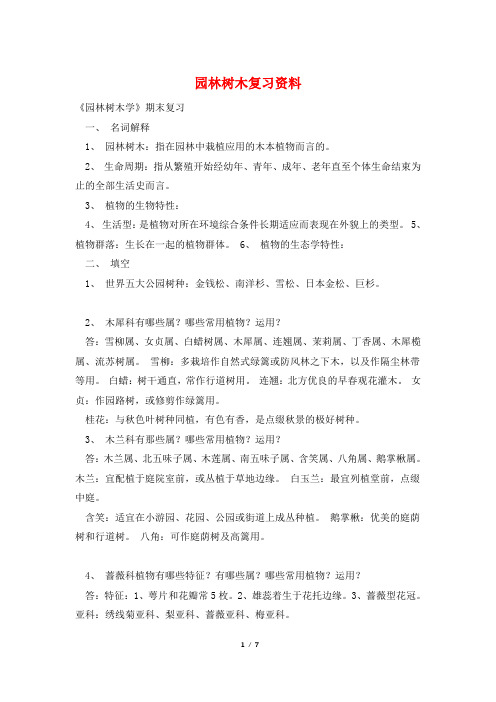 园林树木复习资料