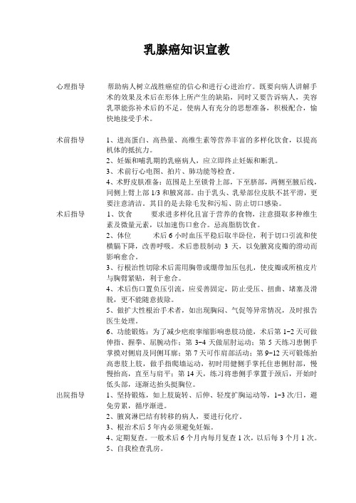 乳腺癌知识宣教