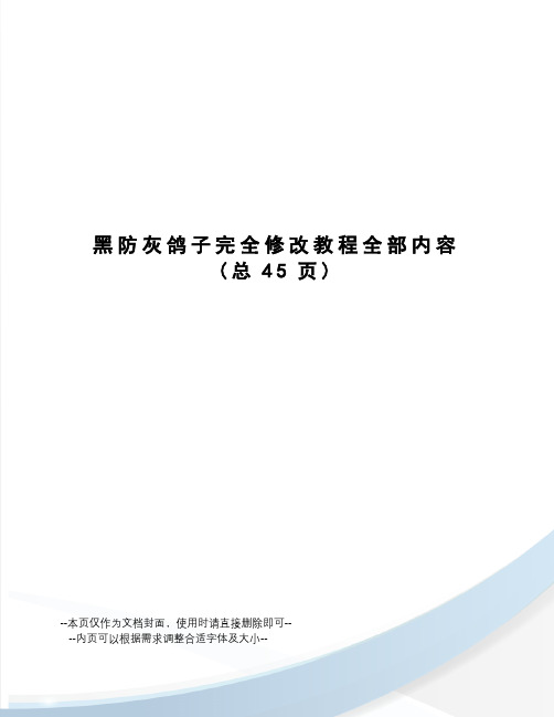 黑防灰鸽子完全修改教程全部内容