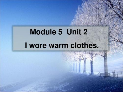 一起外研版四年级英语上册课件Module 5 Unit 2 I wore warm clothes