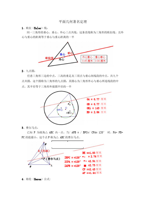 平面几何著名定理