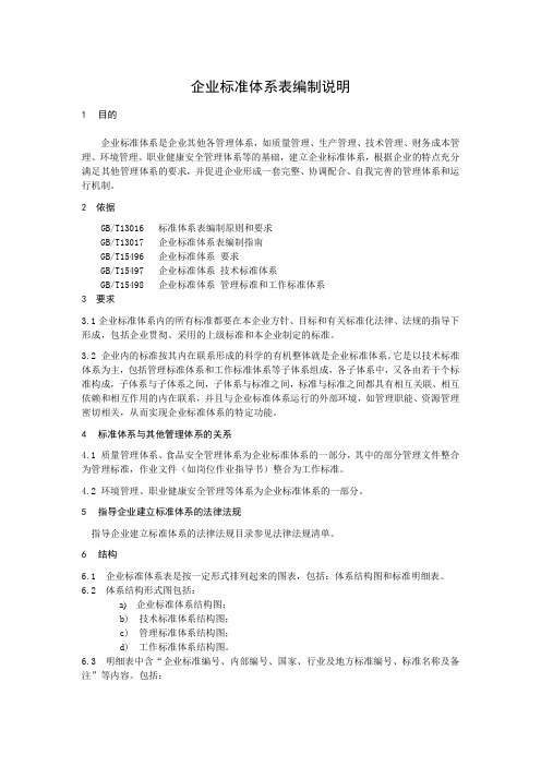 企业标准体系表编制说明