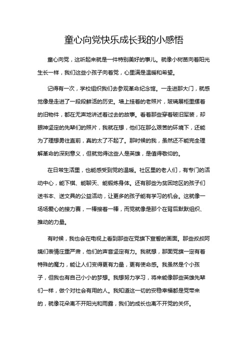 童心向党快乐成长我的小感悟