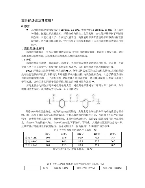 防护用高性能纤维性能解析及其应用