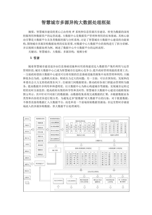 智慧城市多源异构大数据处理框架