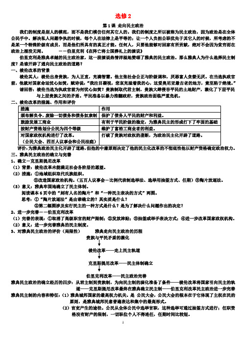 高中历史笔记选修2