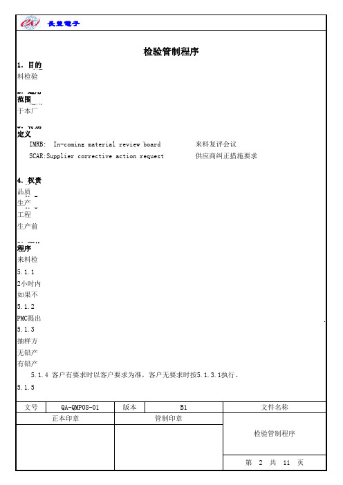 QA-QMP08-01检验管制程序