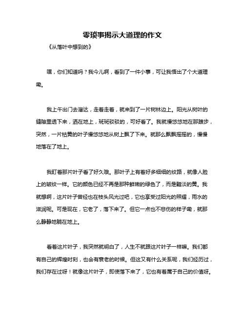 零琐事揭示大道理的作文