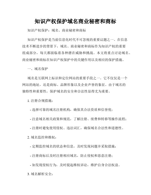 知识产权保护域名商业秘密和商标