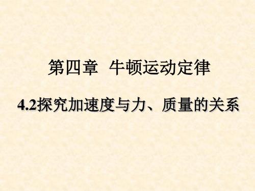 高一物理-探究加速度与力、质量的关系