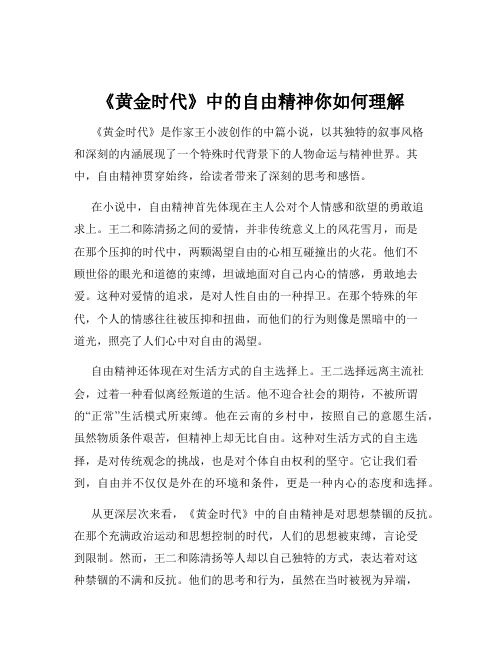 《黄金时代》中的自由精神你如何理解