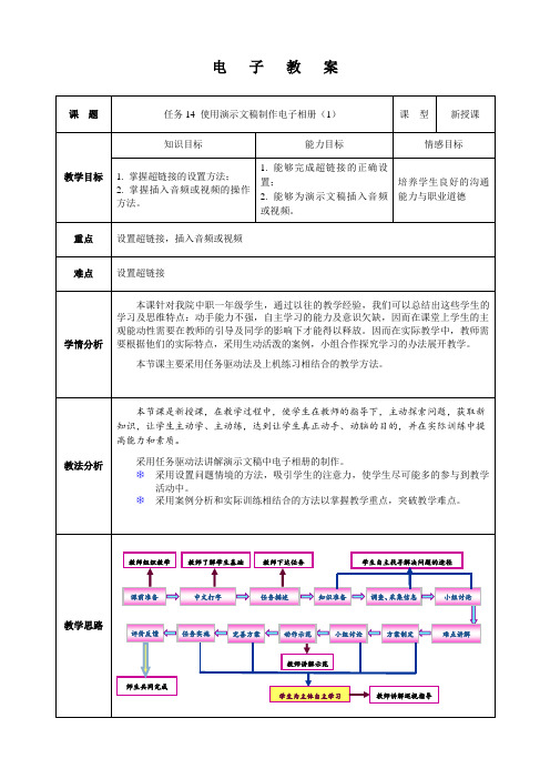 任务14 使用演示文稿制作电子相册——电子教案