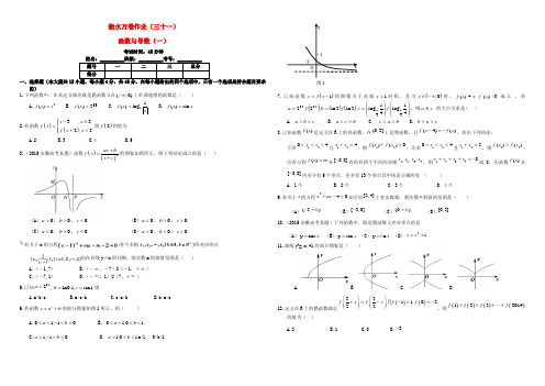 (衡水万卷)2016届高考数学二轮复习 三十一 函数与导数(一)作业 理
